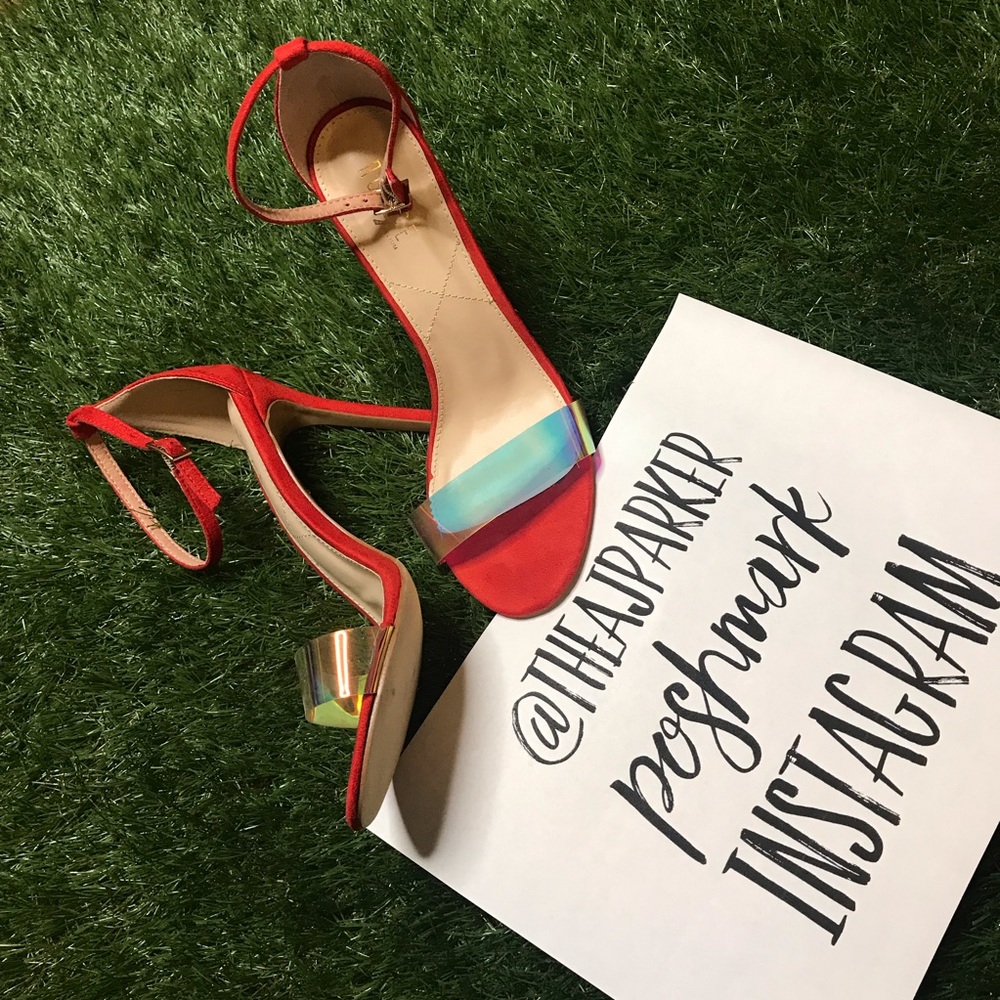Red Clear Panel Heels 8.5